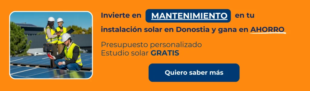 mantenimiento de placas solares en Donostia