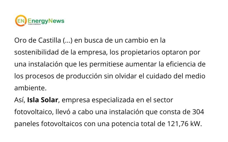 Aparición de Isla Solar en Energy News