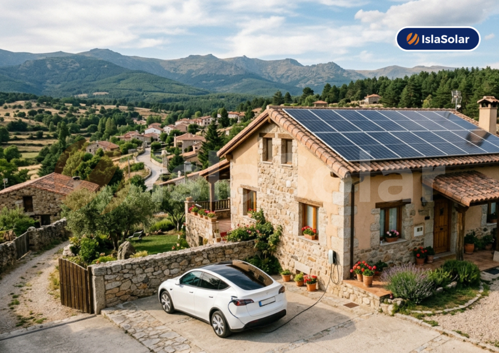 Paneles solares en el hoyo de pinares