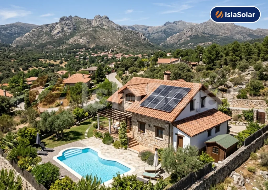 Paneles solares en La Cabrera