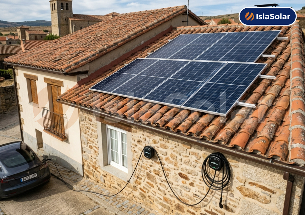 Paneles solares en rasueros